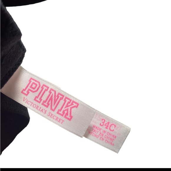 Victoria's Secret PINK Wear Everywhere Pushup Bra Size 34C Black - Picture 11 of 12